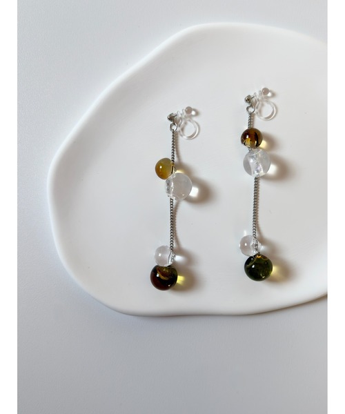 tone(トーン)の「【TOMEI LAB】クリア ドロップ チェーン ノンホールピアス(MA)(ピアス(両耳用)・レディース・グリーン系その他/ブラウン系その他/ピンク系その他・FREE)」の13枚目の写真