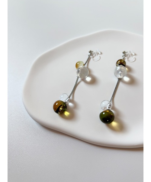 tone(トーン)の「【TOMEI LAB】クリア ドロップ チェーン ノンホールピアス(MA)(ピアス(両耳用)・レディース・グリーン系その他/ブラウン系その他/ピンク系その他・FREE)」の14枚目の写真