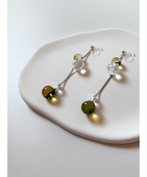 tone(トーン)の「【TOMEI LAB】クリア ドロップ チェーン ノンホールピアス(MA)(ピアス(両耳用)・レディース・グリーン系その他/ブラウン系その他/ピンク系その他・FREE)」の15枚目の写真