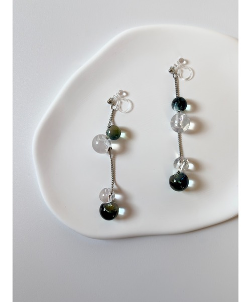 tone(トーン)の「【TOMEI LAB】クリア ドロップ チェーン ノンホールピアス(MA)(ピアス(両耳用)・レディース・グリーン系その他/ブラウン系その他/ピンク系その他・FREE)」の16枚目の写真
