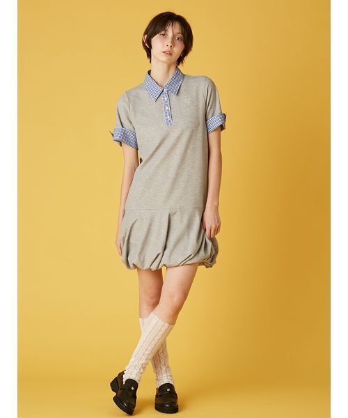 FURFUR(ファーファー)の「レイヤードポロシャツミニワンピ(ワンピース・レディース・その他/ブラック/グレー・F)」の1枚目の写真