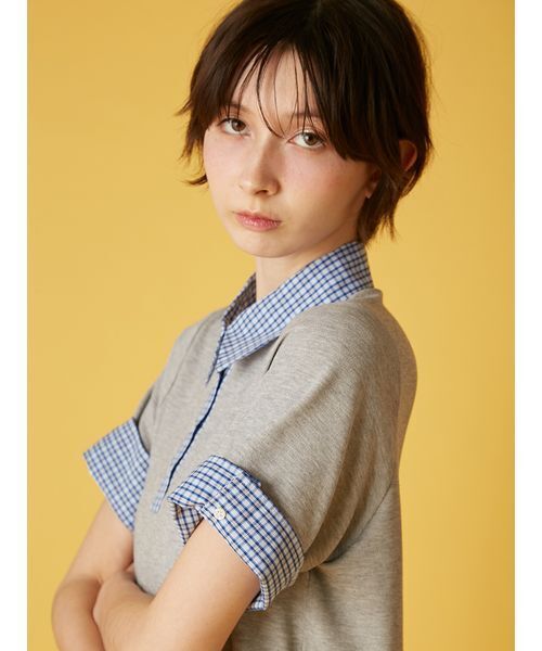 FURFUR(ファーファー)の「レイヤードポロシャツミニワンピ(ワンピース・レディース・その他/ブラック/グレー・F)」の8枚目の写真