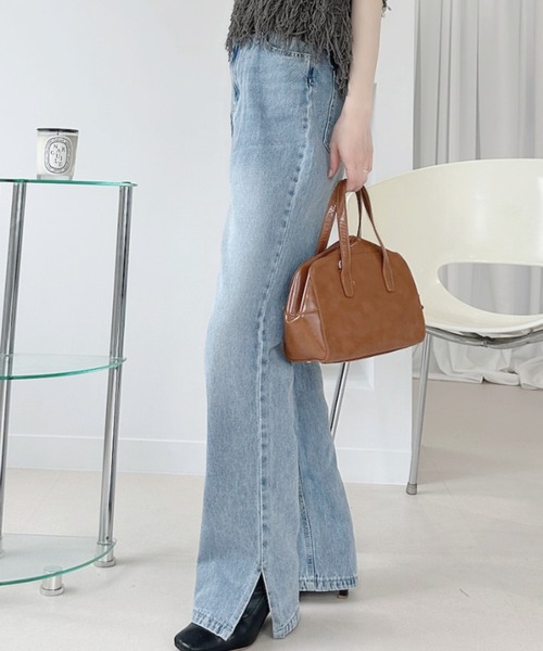 Ada.（エイダ）の「ハイウエスト スリット ストレート デニムパンツ（デニムパンツ・レディース・ライトブルー/ブラック/ブルー・L/M）」の20枚目の写真