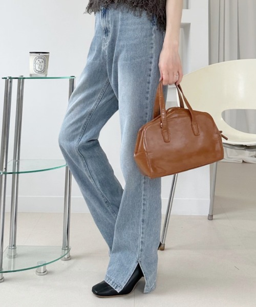 Ada.（エイダ）の「ハイウエスト スリット ストレート デニムパンツ（デニムパンツ・レディース・ライトブルー/ブラック/ブルー・L/M）」の16枚目の写真