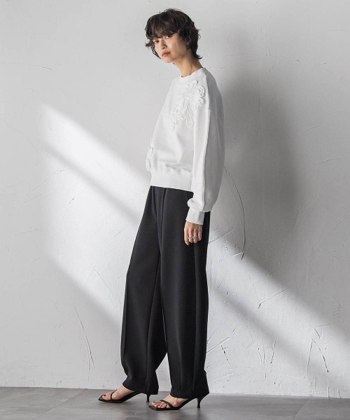 MAYSON GREY（メイソングレイ）の「フラワーモチーフプルオーバー≪洗濯機で洗える≫（Tシャツ/カットソー・レディース・ホワイト・M）」の8枚目の写真