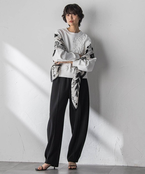 MAYSON GREY（メイソングレイ）の「フラワーモチーフプルオーバー≪洗濯機で洗える≫（Tシャツ/カットソー・レディース・ホワイト・M）」の10枚目の写真