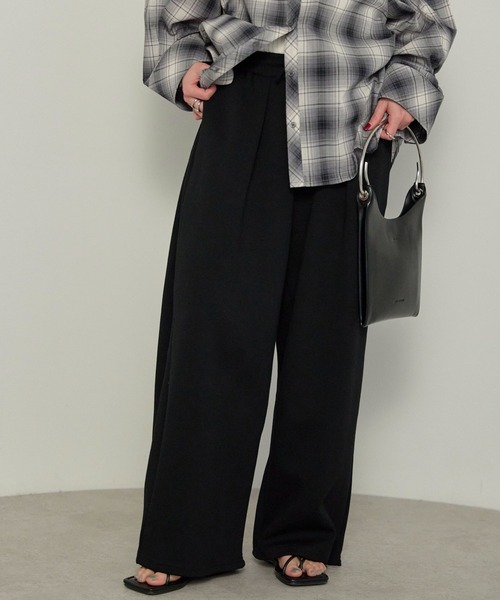 enhaut(アンオート)の「天竺編み ダンボール スウェット パンツ(スウェットパンツ・レディース・ブラック/杢グレー/ライトグレー・FREE)」の5枚目の写真