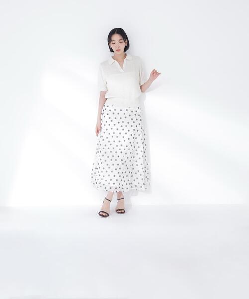 NATURAL BEAUTY BASIC(ナチュラルビューティーベーシック)の「◇スキッパーポロニット(ニット/セーター・レディース・ブルー/オフホワイト/ブラック・FREE)」の5枚目の写真