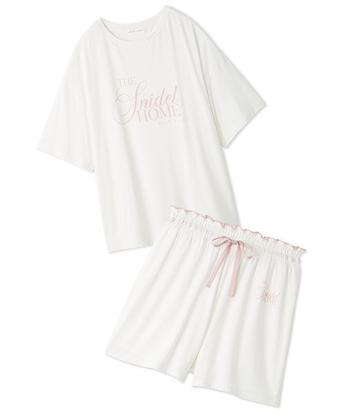SNIDEL HOME（スナイデルホーム）の「【接触冷感】ロゴTシャツセットアップ（ルームウェア/パジャマ・レディース・サックスブルー/ホワイト/イエロー/ベージュ/ネイビー・F）」の19枚目の写真
