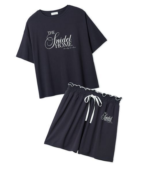 SNIDEL HOME（スナイデルホーム）の「【接触冷感】ロゴTシャツセットアップ（ルームウェア/パジャマ・レディース・サックスブルー/ホワイト/イエロー/ベージュ/ネイビー・F）」の21枚目の写真