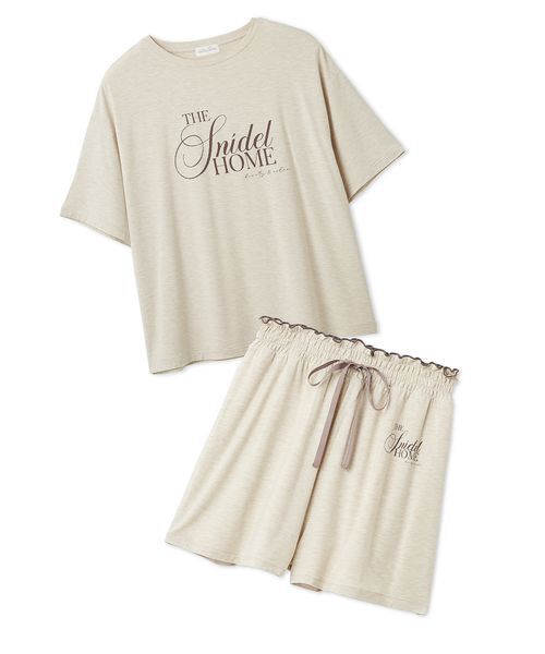 SNIDEL HOME（スナイデルホーム）の「【接触冷感】ロゴTシャツセットアップ（ルームウェア/パジャマ・レディース・サックスブルー/ホワイト/イエロー/ベージュ/ネイビー・F）」の20枚目の写真