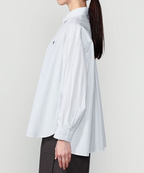 GYMPHLEX（ジムフレックス）の「Gymphlex | コットン ストライプ 長袖チュニックシャツ WOMEN（シャツ/ブラウス・レディース・ホワイト系その他・12）」の10枚目の写真