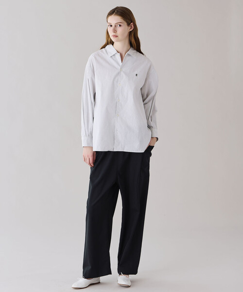 GYMPHLEX（ジムフレックス）の「Gymphlex | コットン ストライプ 長袖チュニックシャツ WOMEN（シャツ/ブラウス・レディース・ホワイト系その他・12）」の3枚目の写真