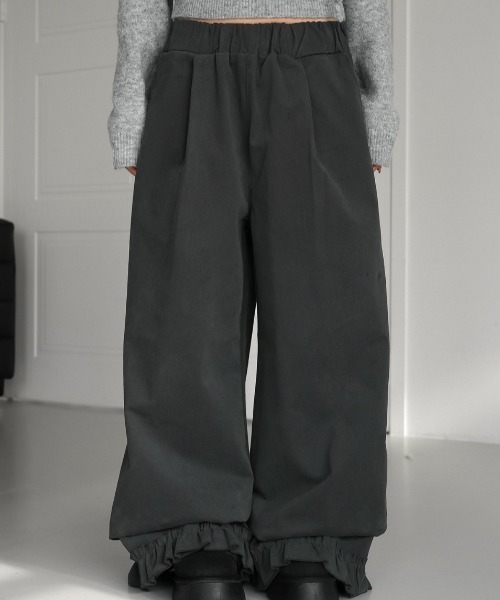Teem Store（チームストア）の「【2点セット】巻きプリーツスカート付きフリルパンツ（スラックス・レディース・ブラック/グレー/ベージュ・F）」の17枚目の写真