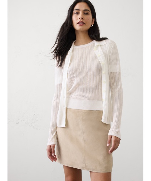BANANA REPUBLIC FACTORY STORE(バナナリパブリック ファクトリーストア)の「BANANA REPUBLIC FACTORY STORE シアー セーター Tシャツ(ニット/セーター・レディース・ホワイト/ブラック・L/S/XS/M)」の7枚目の写真