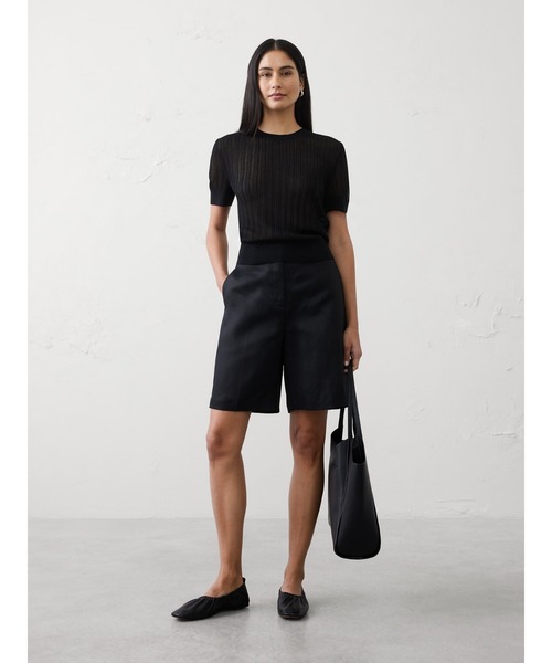 BANANA REPUBLIC FACTORY STORE(バナナリパブリック ファクトリーストア)の「BANANA REPUBLIC FACTORY STORE シアー セーター Tシャツ(ニット/セーター・レディース・ホワイト/ブラック・L/S/XS/M)」の4枚目の写真