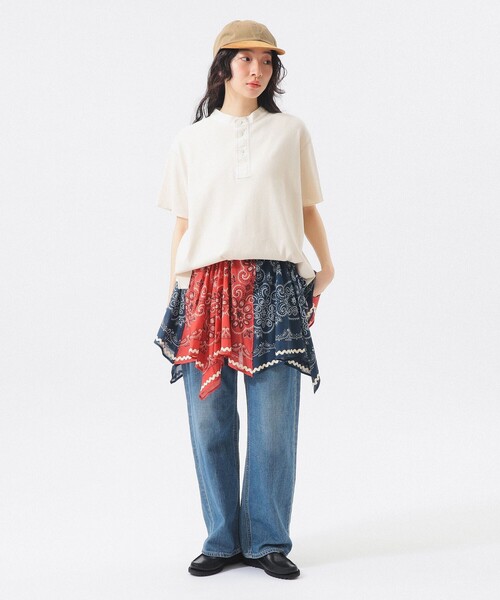 BEAMS BOY(ビームスボーイ)の「バンダナ プリント スカート(スカート・レディース・レッド/ネイビー・ONE SIZE)」の3枚目の写真