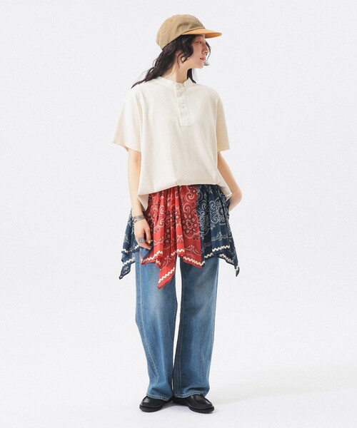 BEAMS BOY(ビームスボーイ)の「バンダナ プリント スカート(スカート・レディース・レッド/ネイビー・ONE SIZE)」の4枚目の写真
