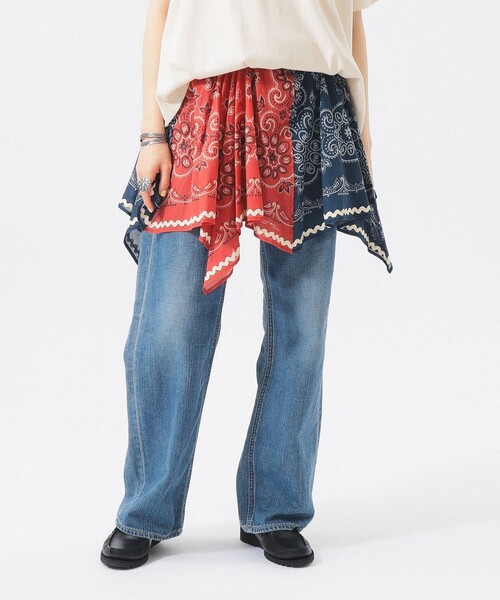 BEAMS BOY(ビームスボーイ)の「バンダナ プリント スカート(スカート・レディース・レッド/ネイビー・ONE SIZE)」の6枚目の写真