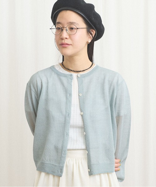 fig London(フィグロンドン)の「raw cardigan(カーディガン/ボレロ・レディース・ライム/サックスブルー/ピンク・FREE)」の4枚目の写真