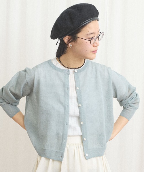 fig London(フィグロンドン)の「raw cardigan(カーディガン/ボレロ・レディース・ライム/サックスブルー/ピンク・FREE)」の5枚目の写真