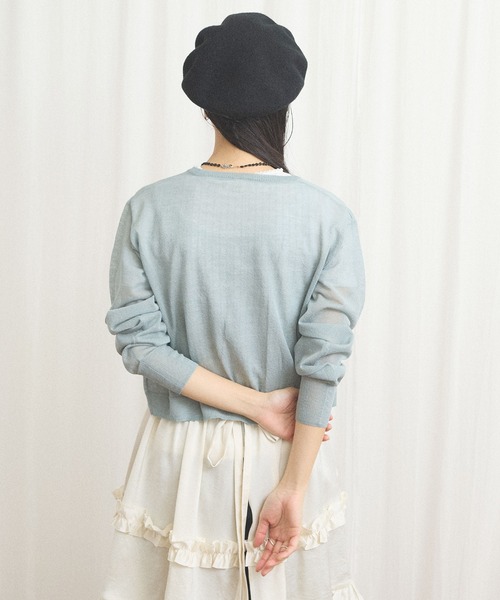 fig London(フィグロンドン)の「raw cardigan(カーディガン/ボレロ・レディース・ライム/サックスブルー/ピンク・FREE)」の7枚目の写真