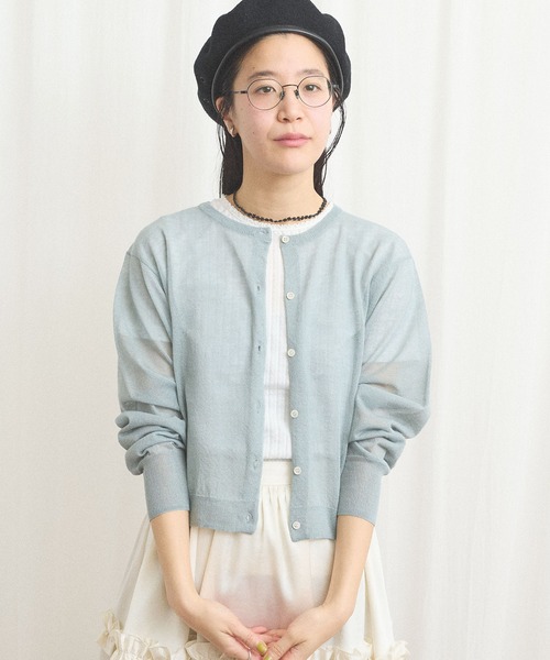 fig London(フィグロンドン)の「raw cardigan(カーディガン/ボレロ・レディース・ライム/サックスブルー/ピンク・FREE)」の8枚目の写真