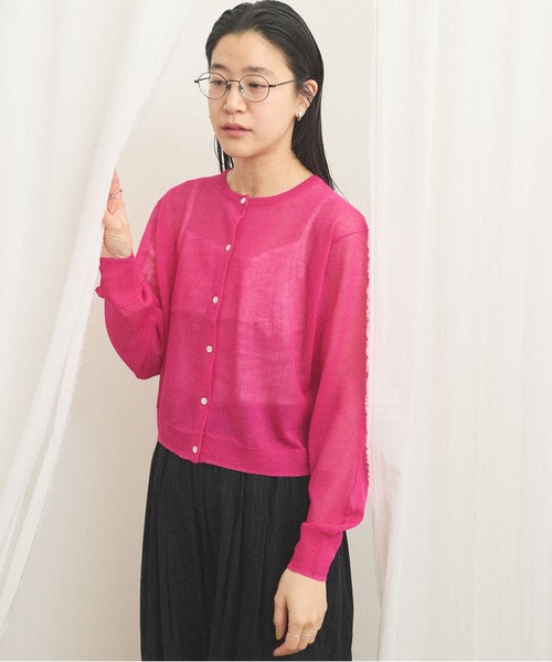 fig London(フィグロンドン)の「raw cardigan(カーディガン/ボレロ・レディース・ライム/サックスブルー/ピンク・FREE)」の18枚目の写真