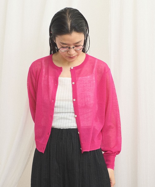 fig London(フィグロンドン)の「raw cardigan(カーディガン/ボレロ・レディース・ライム/サックスブルー/ピンク・FREE)」の16枚目の写真