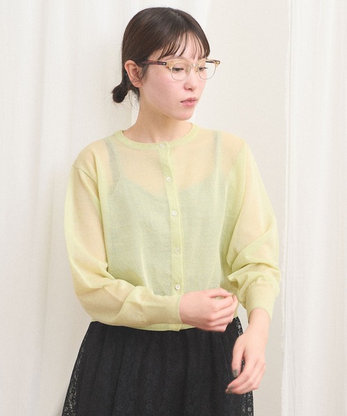 fig London(フィグロンドン)の「raw cardigan(カーディガン/ボレロ・レディース・ライム/サックスブルー/ピンク・FREE)」の9枚目の写真