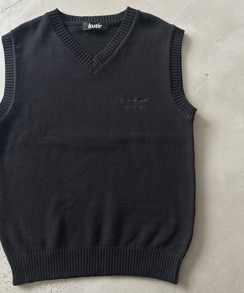 kutir(クティール)の「LINENLIKE KNIT VEST/リネンライクニットベスト(ベスト・メンズ・ブラック/ブラウン/ネイビー・LARGE/MEDIUM)」の7枚目の写真