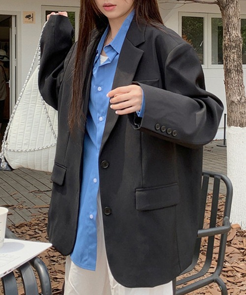 DAY CLOSET(デイ クローゼット)の「【前後アシメヘム】長袖 レギュラーカラー ボックスプリーツ オーバーサイズ シャツ レディース(シャツ/ブラウス・レディース・マスタード/ブルー/グレー/ピンク/ホワイト・FREE)」の21枚目の写真