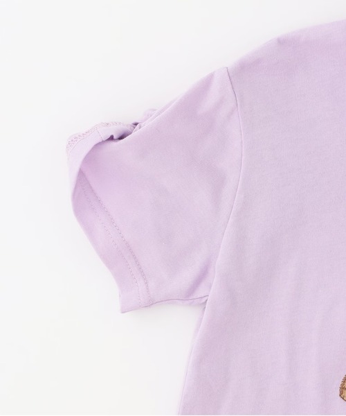 trois lapins kp（トロワラパンケーピー）の「【Trois Lapins】 くまグラフィック Tシャツ 【防虫加工】（Tシャツ/カットソー・キッズ・オフホワイト/ラベンダー・140cm/160cm/130cm/150cm/120cm）」の5枚目の写真