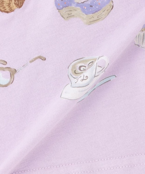 trois lapins kp（トロワラパンケーピー）の「【Trois Lapins】 くまグラフィック Tシャツ 【防虫加工】（Tシャツ/カットソー・キッズ・オフホワイト/ラベンダー・140cm/160cm/130cm/150cm/120cm）」の9枚目の写真