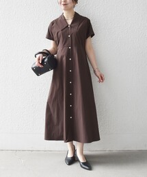 SHIPS any | SHIPS any:〈洗濯機可能〉フラットカラー Vネック フレア ワンピース 2(シャツワンピース)