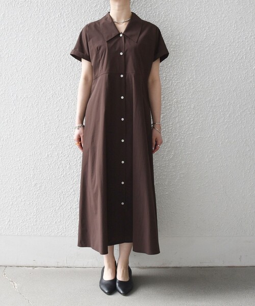 SHIPS any(シップス エニィ)の「SHIPS any:〈洗濯機可能〉フラットカラー Vネック フレア ワンピース 2(シャツワンピース・レディース・ブラウン系/イエロー/ネイビー・ONE SIZE)」の21枚目の写真