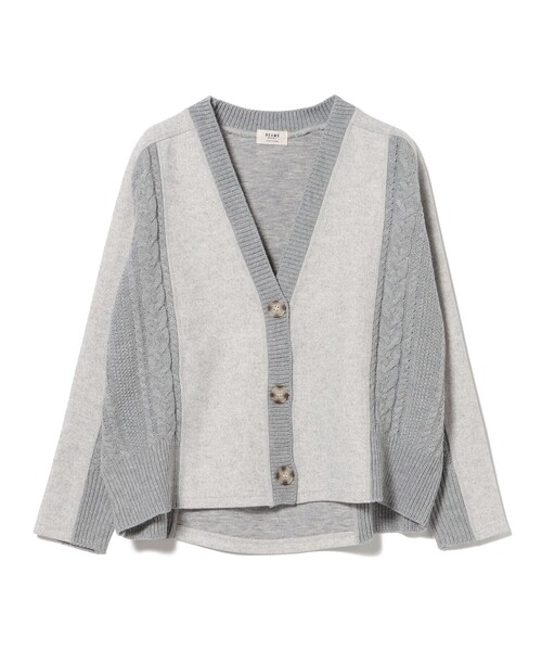 BEAMS HEART(ビームスハート)の「ニット メルトン コンビ カーディガン(カーディガン/ボレロ・レディース・チャコールグレー/ホワイト系その他5/ライトグレー・FREE)」の3枚目の写真