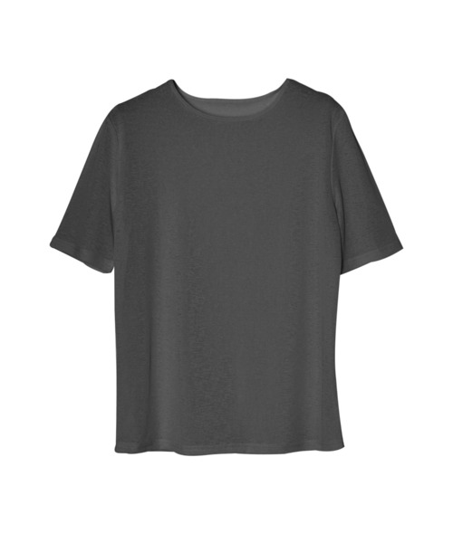 OFROOM(オフルーム)の「Relax Sheer Short Sleeve Top|リラックスシアーショートスリーブトップス(Tシャツ/カットソー・レディース・ホワイト/ブラック/チャコールグレー/ピンク・FREE)」の6枚目の写真