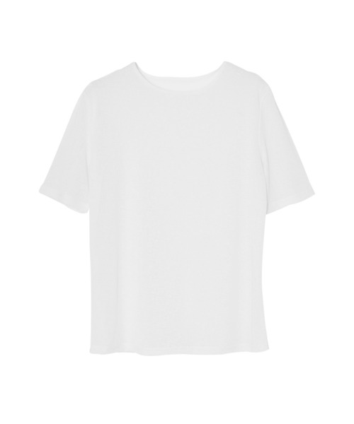 OFROOM(オフルーム)の「Relax Sheer Short Sleeve Top|リラックスシアーショートスリーブトップス(Tシャツ/カットソー・レディース・ホワイト/ブラック/チャコールグレー/ピンク・FREE)」の7枚目の写真