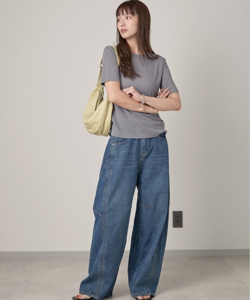 OFROOM(オフルーム)の「Relax Sheer Short Sleeve Top|リラックスシアーショートスリーブトップス(Tシャツ/カットソー・レディース・ホワイト/ブラック/チャコールグレー/ピンク・FREE)」の18枚目の写真