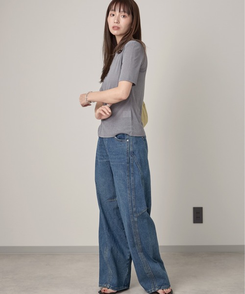 OFROOM(オフルーム)の「Relax Sheer Short Sleeve Top|リラックスシアーショートスリーブトップス(Tシャツ/カットソー・レディース・ホワイト/ブラック/チャコールグレー/ピンク・FREE)」の19枚目の写真
