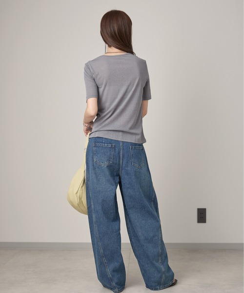 OFROOM(オフルーム)の「Relax Sheer Short Sleeve Top|リラックスシアーショートスリーブトップス(Tシャツ/カットソー・レディース・ホワイト/ブラック/チャコールグレー/ピンク・FREE)」の20枚目の写真