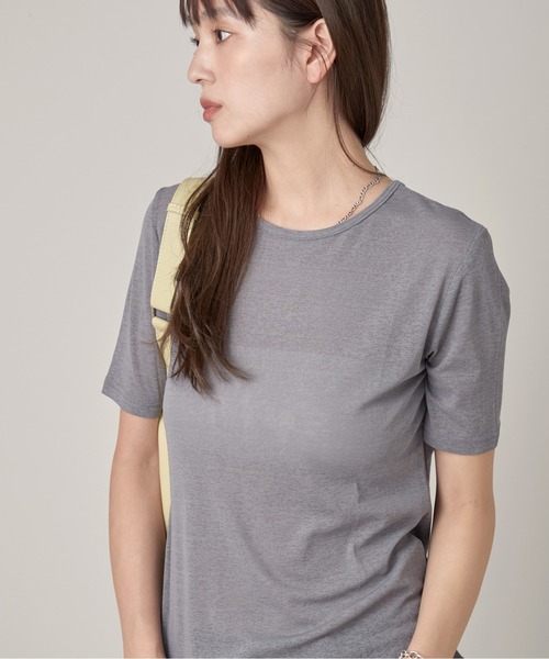 OFROOM(オフルーム)の「Relax Sheer Short Sleeve Top|リラックスシアーショートスリーブトップス(Tシャツ/カットソー・レディース・ホワイト/ブラック/チャコールグレー/ピンク・FREE)」の14枚目の写真