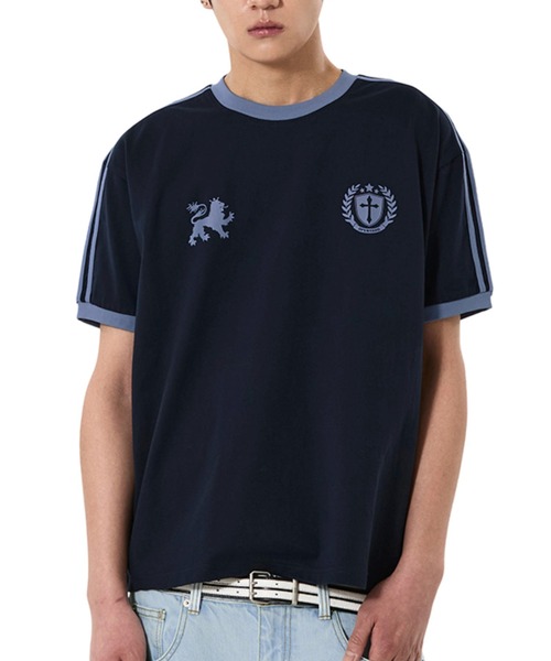 OY(オーワイ)の「『OY/オーワイ』ATHLETIC 88 RINGER TEE/アスレチック88リンガーTシャツ(Tシャツ/カットソー・メンズ・ブラック/ネイビー・L/M)」の2枚目の写真
