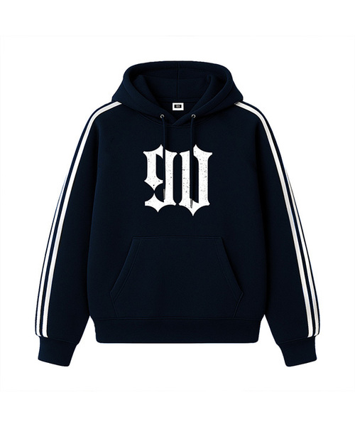 RANDOMOFF(ランダムオフ)の「DIVISION 90 SPORTY TRACK OVER FIT HOODIE (3color)(パーカー・レディース・ライトグレー/ブラック/ネイビー・SMALL/MEDIUM/LARGE)」の3枚目の写真