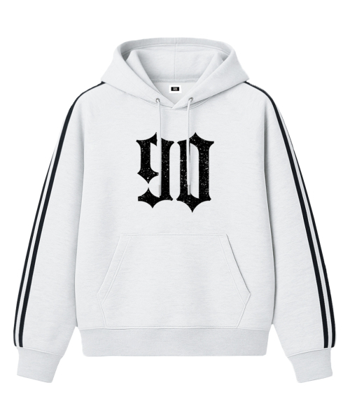 RANDOMOFF(ランダムオフ)の「DIVISION 90 SPORTY TRACK OVER FIT HOODIE (3color)(パーカー・レディース・ライトグレー/ブラック/ネイビー・SMALL/MEDIUM/LARGE)」の4枚目の写真