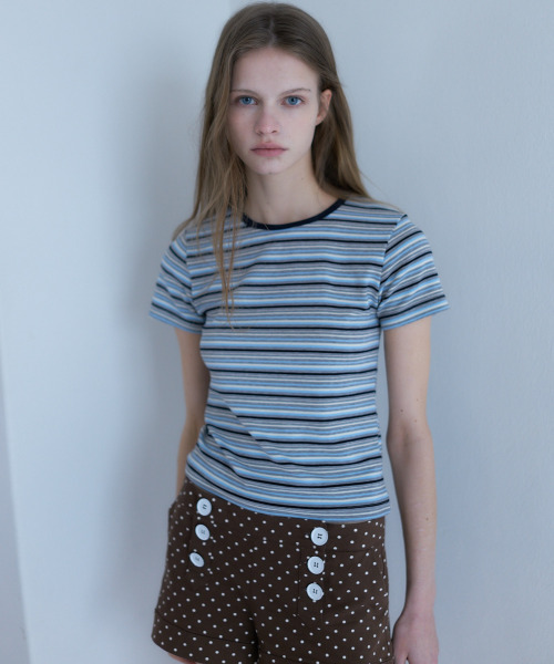 LARTIGENT(ラーティゼン)の「L23 STRIPE SLIM T-SHIRT(NAVY)(Tシャツ/カットソー・レディース・その他・FREE)」の2枚目の写真