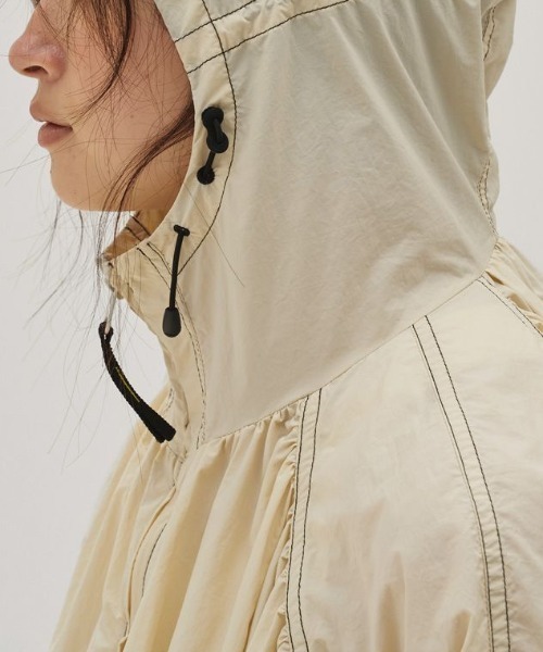 トゥデイフル Nylon Gather Blouson アイボリー　38 TODAYFUL/トゥデイフル】Nylon Gather Blouson/ナイロンギャザー