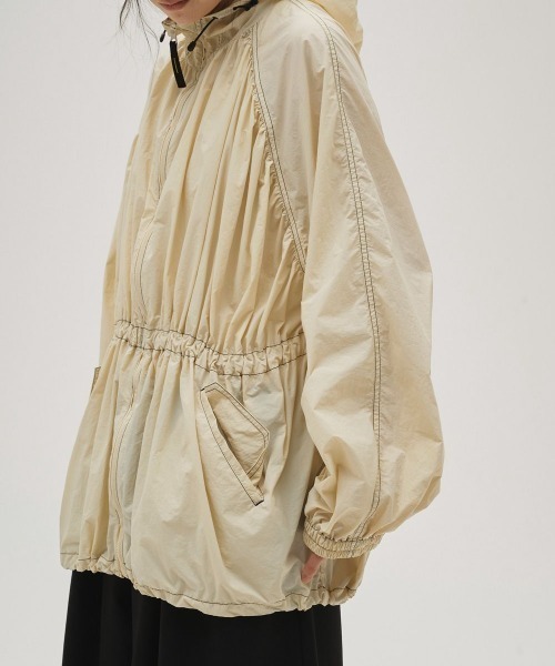 トゥデイフル Nylon Gather Blouson アイボリー　38 TODAYFUL/トゥデイフル】Nylon Gather Blouson/ナイロンギャザー