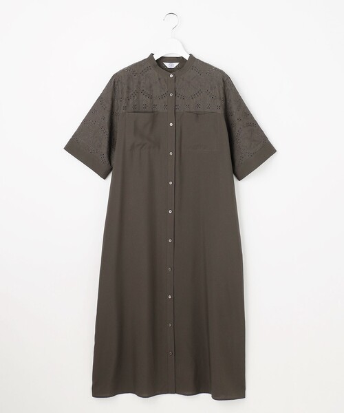 J.PRESS Ladies(J.プレス レディス)の「【WEB限定カラーあり】エンブロイダリー シャツ ワンピース(シャツワンピース・レディース・ネイビー系/サックスブルー系/ダークブラウン系・XS)」の12枚目の写真